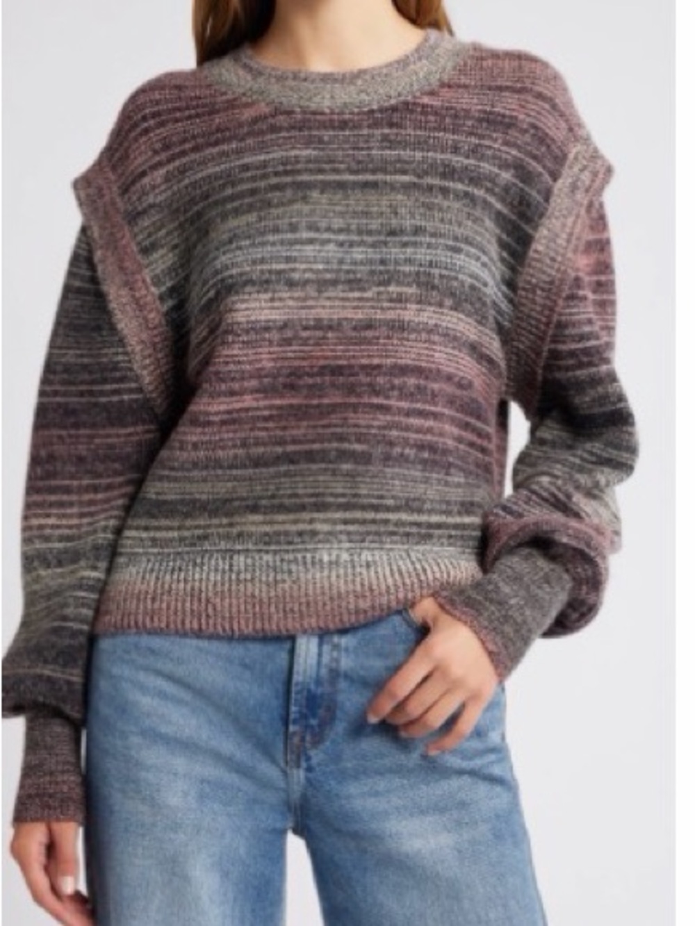 Treasure & Bond Striped Crewneck Sweater ombré XL